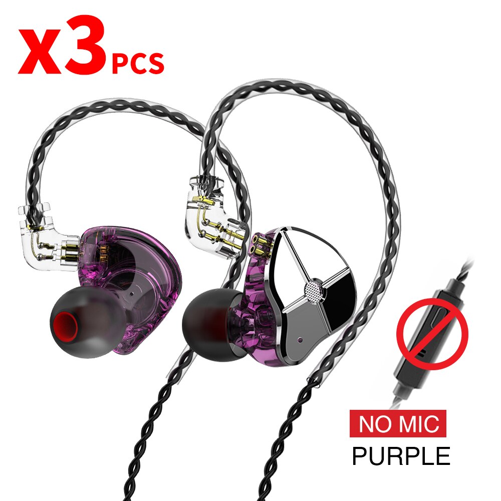 TRN ST1 1DD 1BA Hybrid In Ear Earphone HIFI DJ Monitor Running Sport Earphone Earplug Headset With QDC Cable TRN V90 BA5: Purple no mic3
