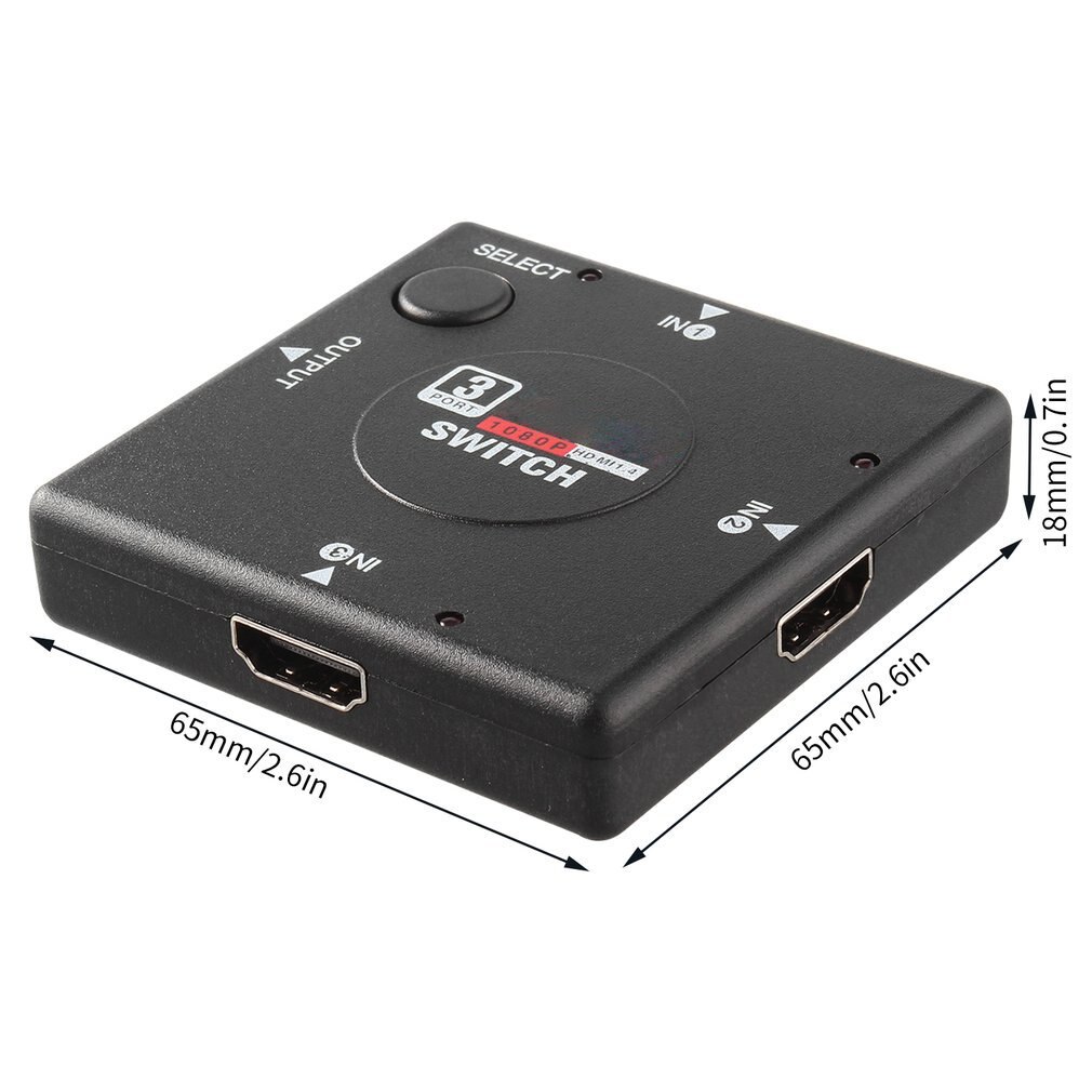 3 Schakelaar High Definition 3 Port Hdmi-Compatibel Switcher Hdmi-Compatibel Splitter Hdtv Hd Dvd 1080P Vedio adapter Geschikt ForPS3