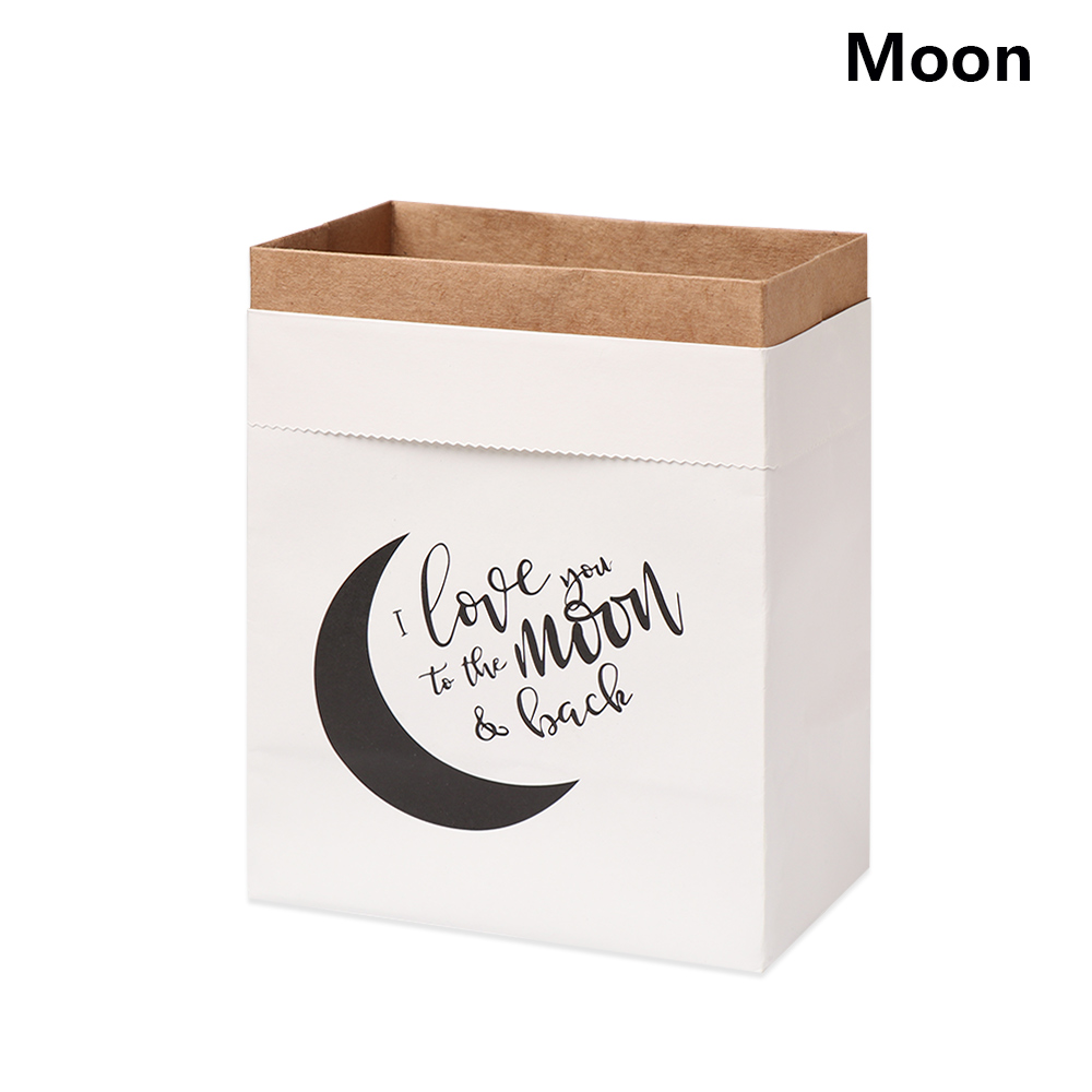 1PC nordisch Stil Schichten Doppel Kraft Papier Vase Dekoration Künstliche Blume Vase Blumentopf Wohnkultur Getrocknete Pflanze korb: Stil1-Mond