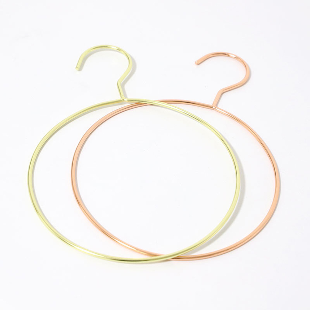 Cintres ronds en fer pour vêtements, 5 pièces, écharpes créatives, cintre rond en métal (doré)