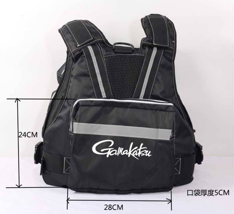 Gamakatsu Fishing Vests Life Jacket Buoyancy Suit Adult Breathable Waterproof Sea Fishing Travel Multi-Pockets Vest
