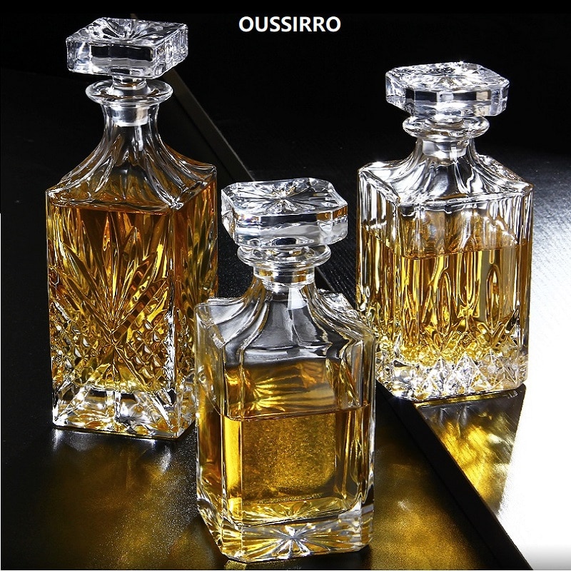 Russland Wodka Karaffe Whiskey Flasche Kristall Glas Wein Bahre Behälter Glasflasche Glas Tasse Heimat Bar Werkzeuge Dekoration