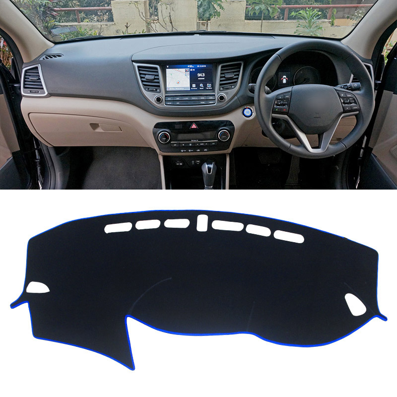 Para Hyundai Tucson , , , , , del tablero de instrumentos del coche cubierta evitar Luz de instrumento alfombra para tablero alfombras Accesorios: RHD 2015-2018 Blue