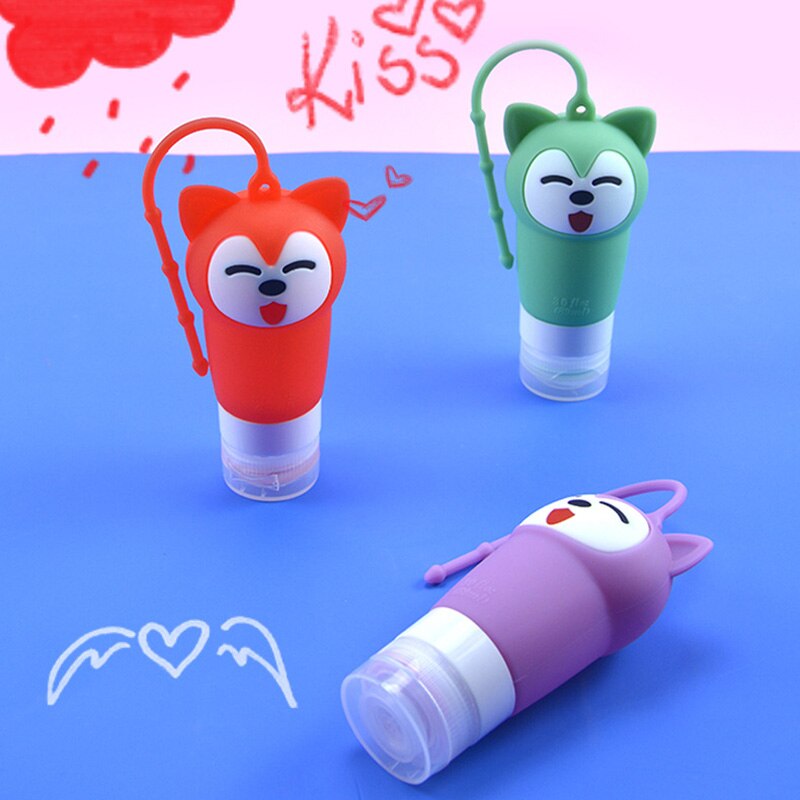 1 Cartoon Dispensing Bottle Travel Silicone Bottle Shampoo Bottle Shower Gel Small Lotion Cosmetic Bottle Plastic Eco-friendly