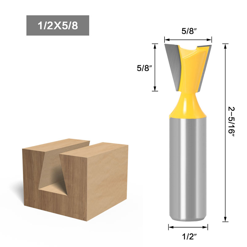 1Pc 6.35Mm 12.7Mm Schacht Hout Cutter Zwaluwstaart Frezen Voor Hout Tungsten Graveren Tool Frezen: NO11