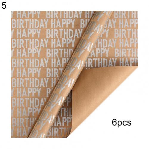 Thicken 1 Set Portable Happy Birthday Wrapping Paper Single-Sided Craft Papers Collapsible for Home: 5