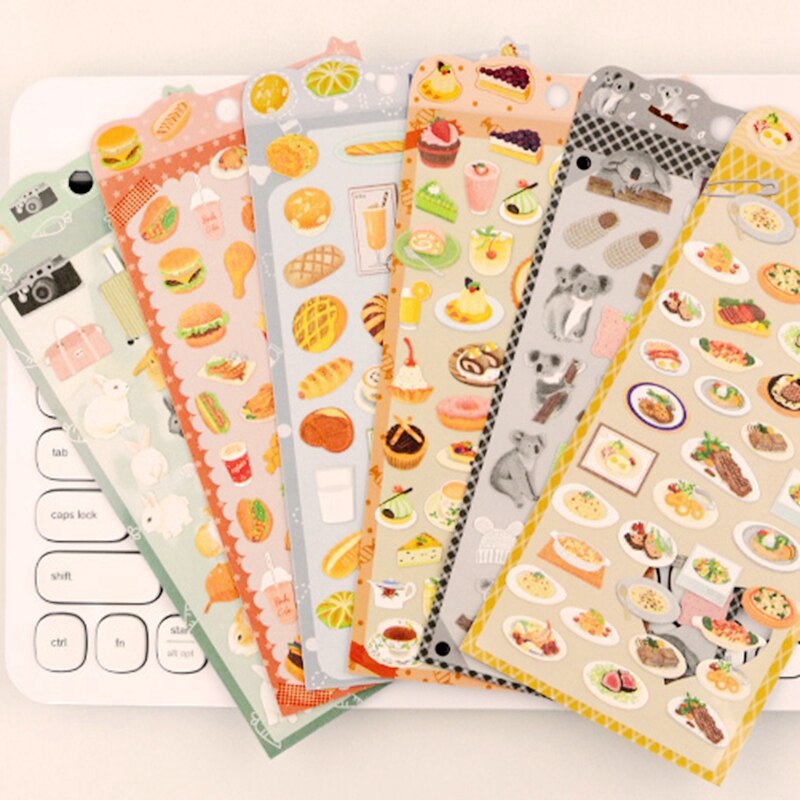 Cute Aesthetic Food Stickers Cake Bread Scrapbooking Journal Sticker Diary DIY Decoration Stationery Hobby Craft Supplies