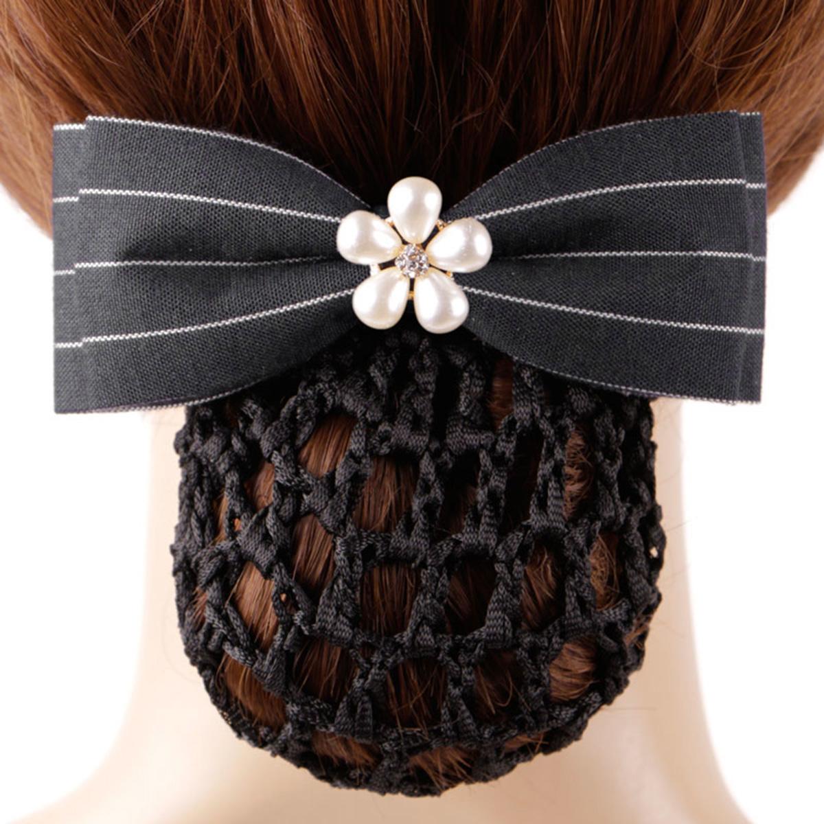 Clips für Haare Haarnetz Perle Schleife Kopfschmuck Elastische Dutt Netze Gittergewebe Nieten Fräulein