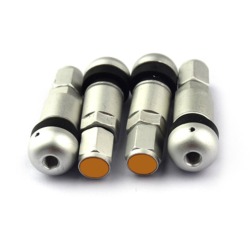 4Pcs Tire Valve Universal Aluminum Alloy Car Motorcycle Tubeless Wheel Tire Valve Waterproof Durable Air Valve Stem: Silver
