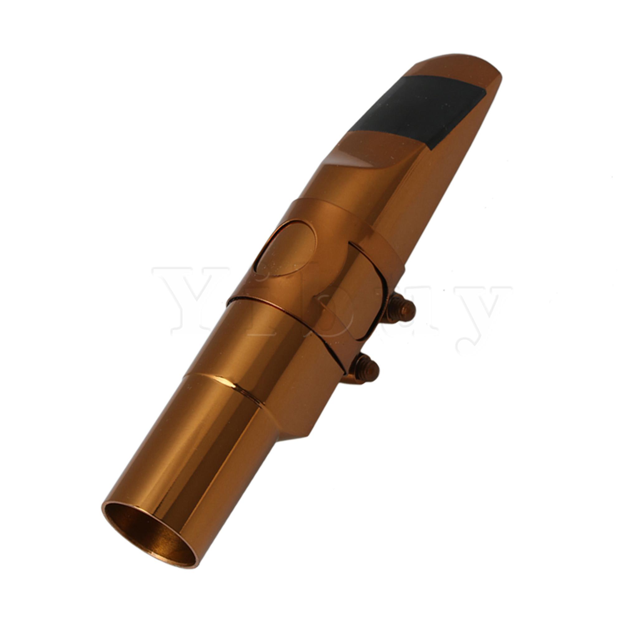 Yibuy Rose Gold B Flache Tenor Saxophon Sax Mouthpiece with Ligatur Kappe 9 #