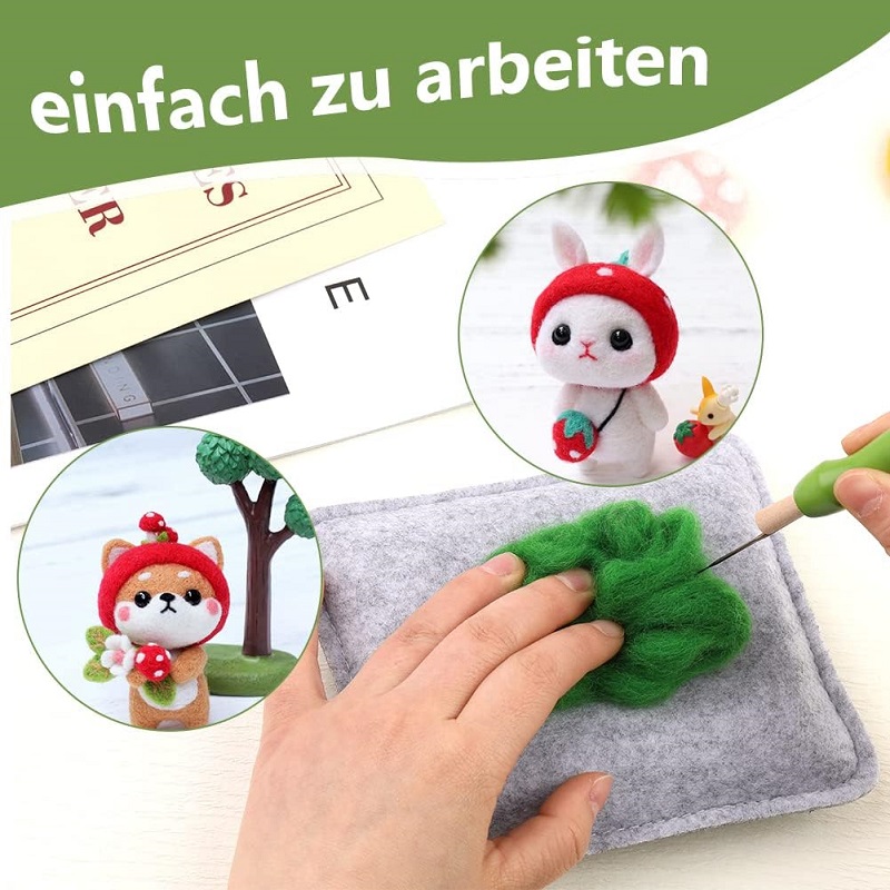 Base de fieltro de aguja, almohadilla de fieltro en seco, juego de iniciación de fieltro con soporte para agujas de fieltro y agujas de fieltro para manualidades DIY
