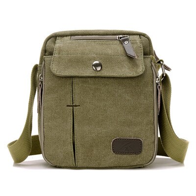 Canvas Heren Messenger Bags Khaki Vintage Multifunctionele Grote Capaciteit Reizen Schoudertas Multi-Pocket Handtassen: Green