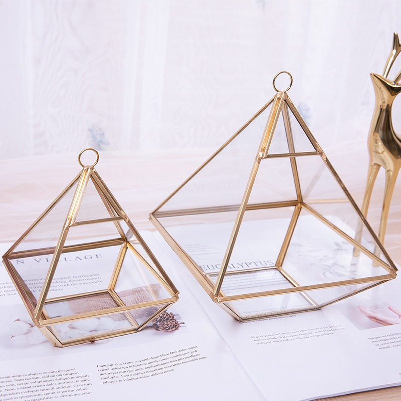 Nordique polyèdre verre géométrique Terrarium bonsaï succulente fougère mousse fleur géométrie diamant verre fleur chambre décoration de la maison