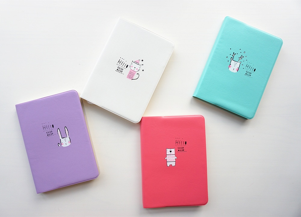 "Good Mood" Cute Faux Leather Monthly Weekly Planner Agenda Any Year Diary Journal Notebook
