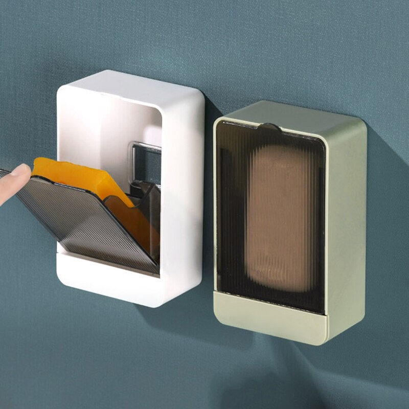 Boîte à savon murale créative avec couvercle, égouttoir à Double grille, porte-savon de salle de bain, accessoires de salle de bain à domicile