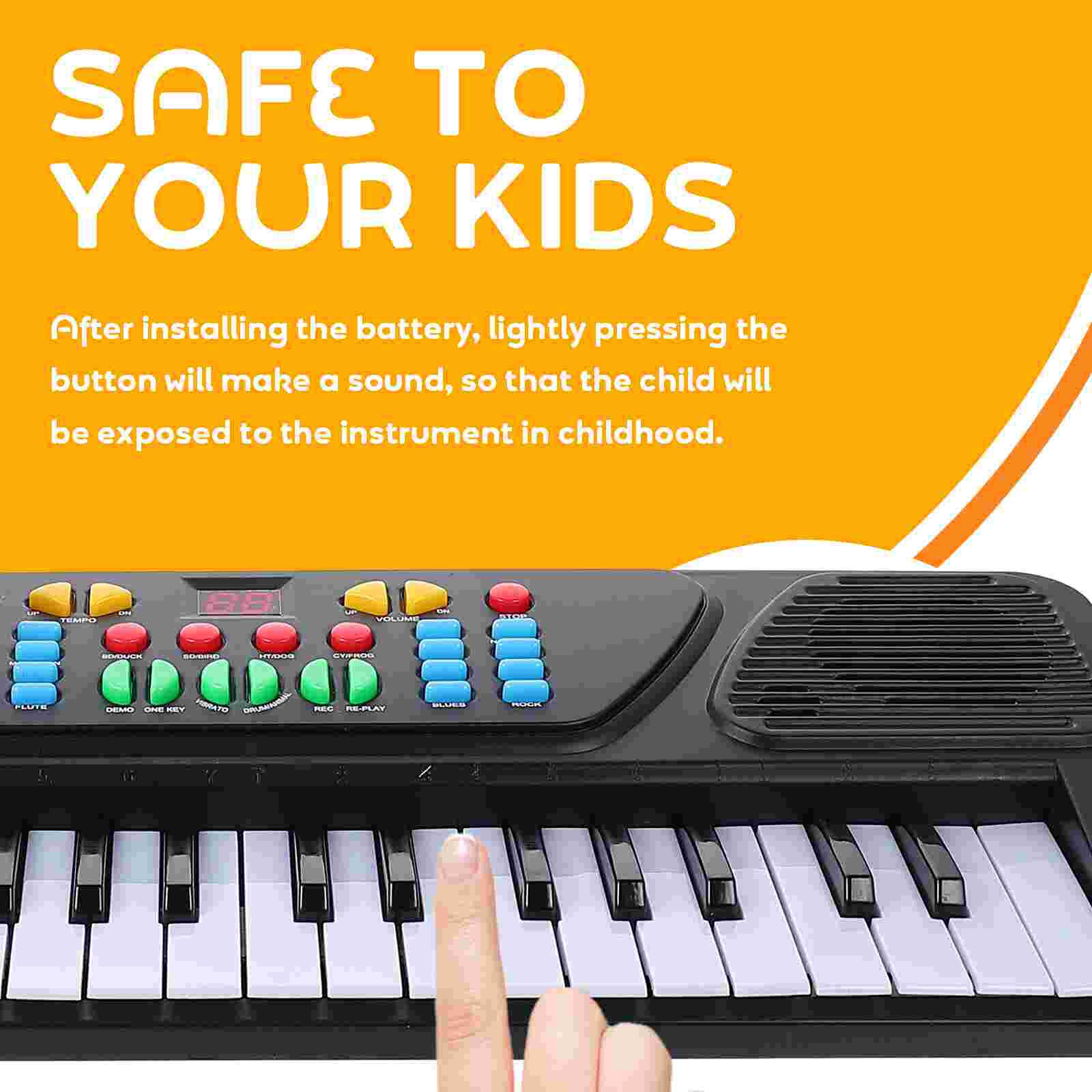 1Set Simulation Piano Multi-functional Children Piano (Black)