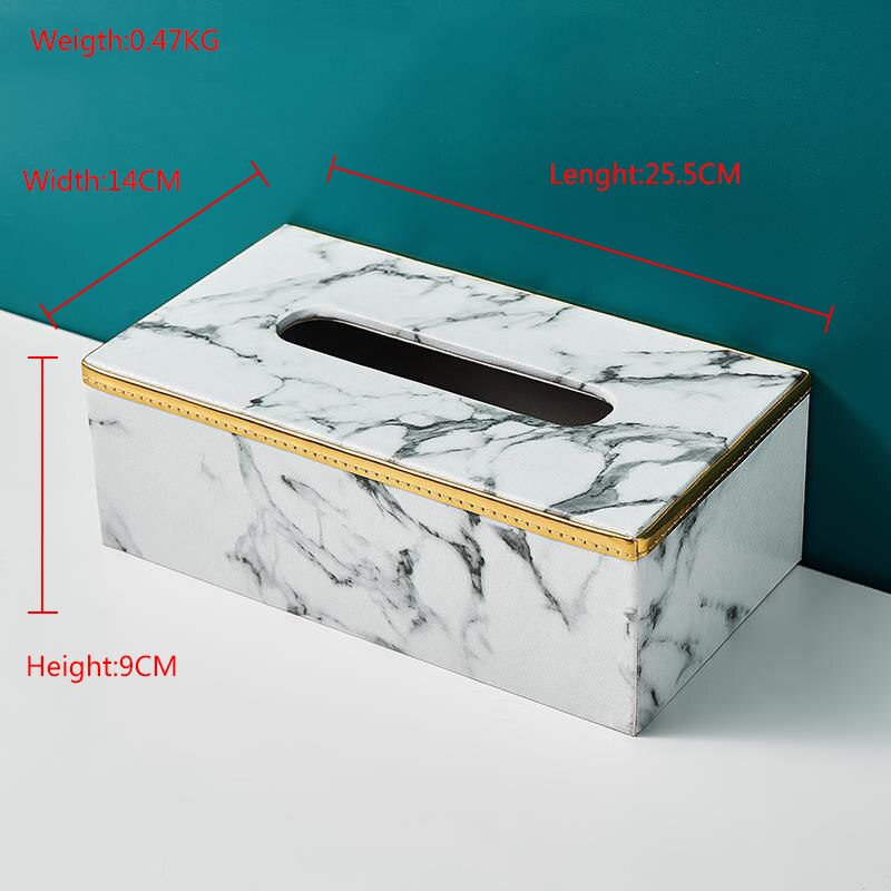 Marble Pattern Tissue Box Leather Material Table Napkin Box Office Desk Living Room Bedroom Modern Home Decoration Tissue Box: Big Tissue Box