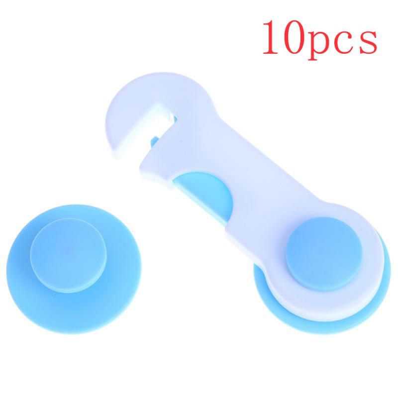 1/10 Kind Veiligheid Kabinet Lock Baby Anti-Diefstal Protector Voorkomen Baby 'S Van Opening De Deur Op Zal Plastic veiligheidsslot: Blue 10pcs