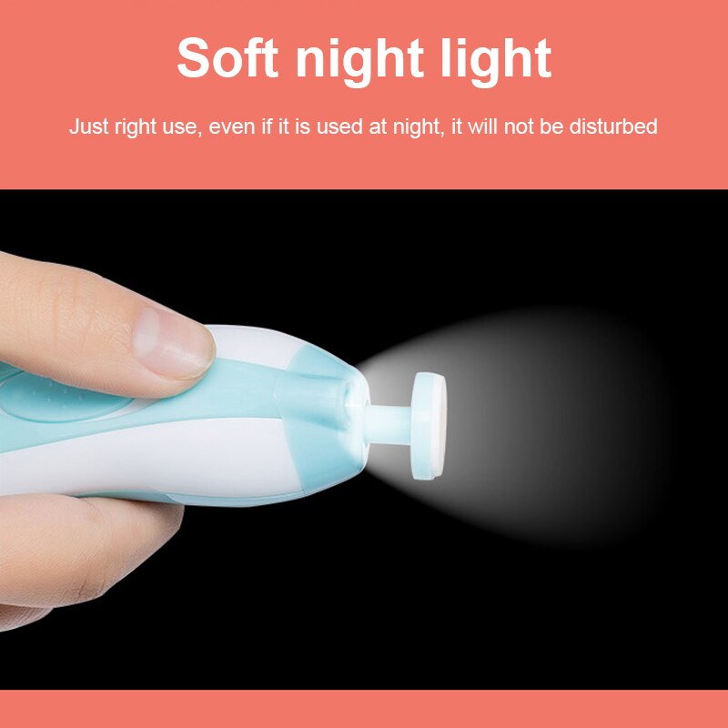 Electric Baby Nail File Clippers with Light 6 Grinding Heads Nail Trimmer for Infant Toddler YH-17