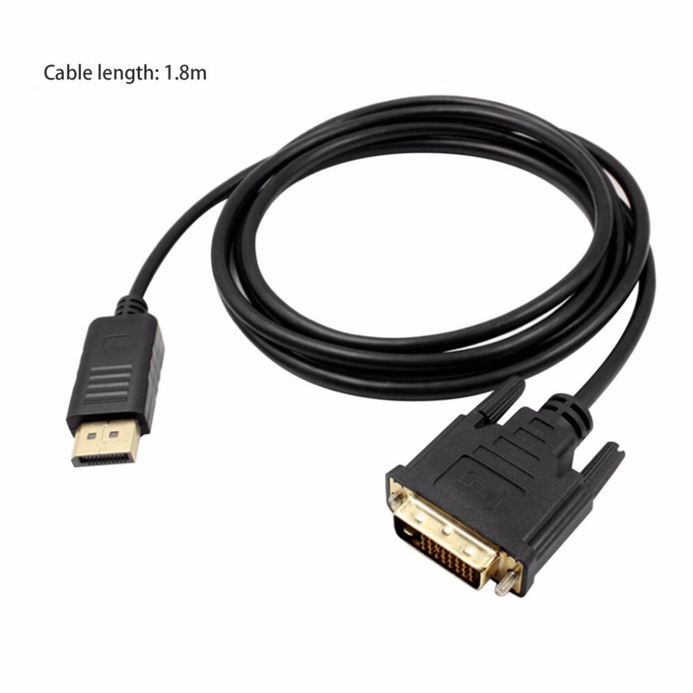 DisplayPort DP to DVI Cable Male to Male Display Port to DVI Connection Adapter 1080P HD for HDTV PC Laptop Projector