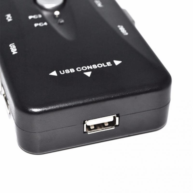 Stable Transfer Video Cable 4 Port Computer Connection Kvm Synchronization Adapter Switch VGA Splitter Durable Laptop Portable