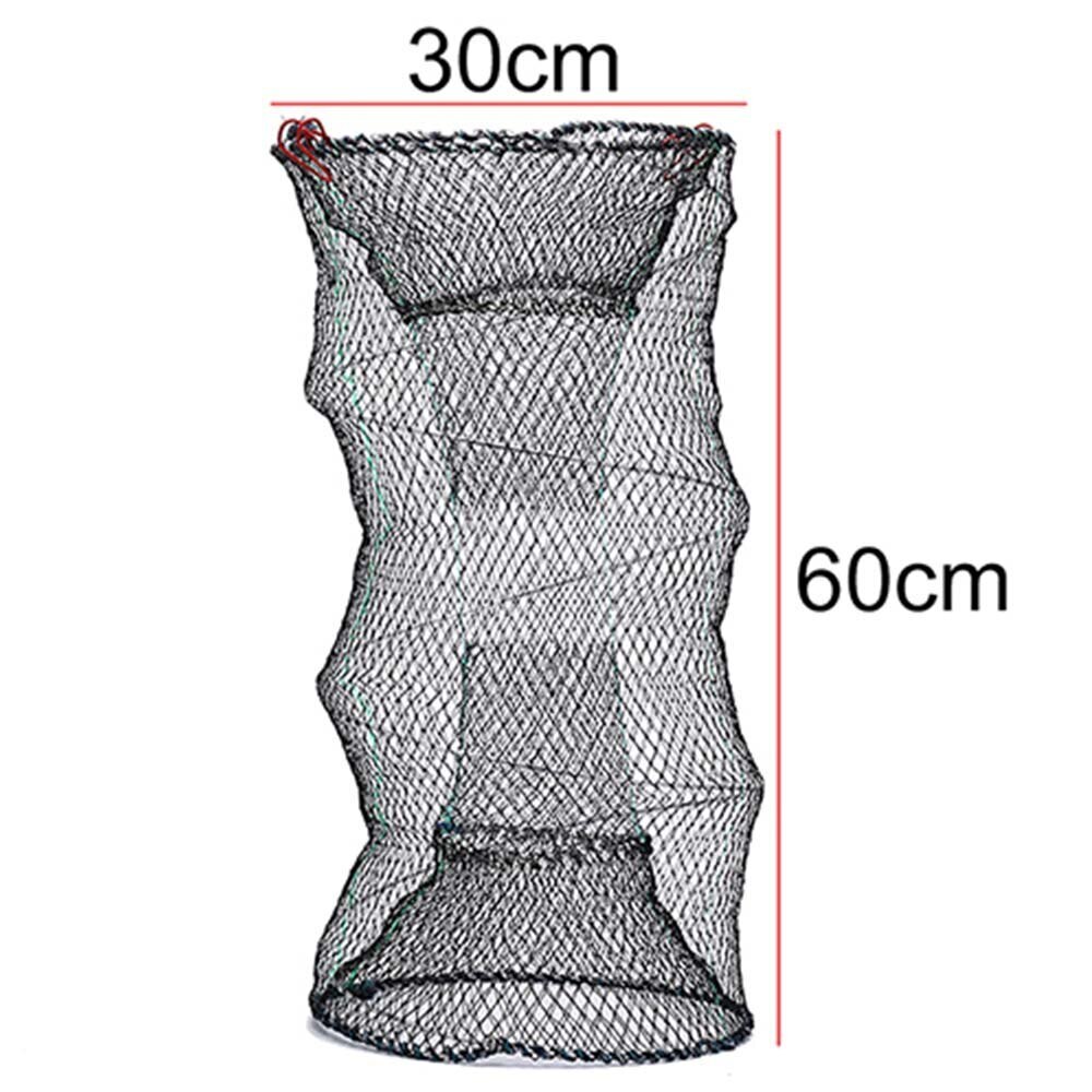 Trampa para atrapar langosta, suministros para acampar, equipo plegable de tres capas, Red de fundición, artículos de trabajo, red de pesca de cangrejo, jaula: 30X60cm