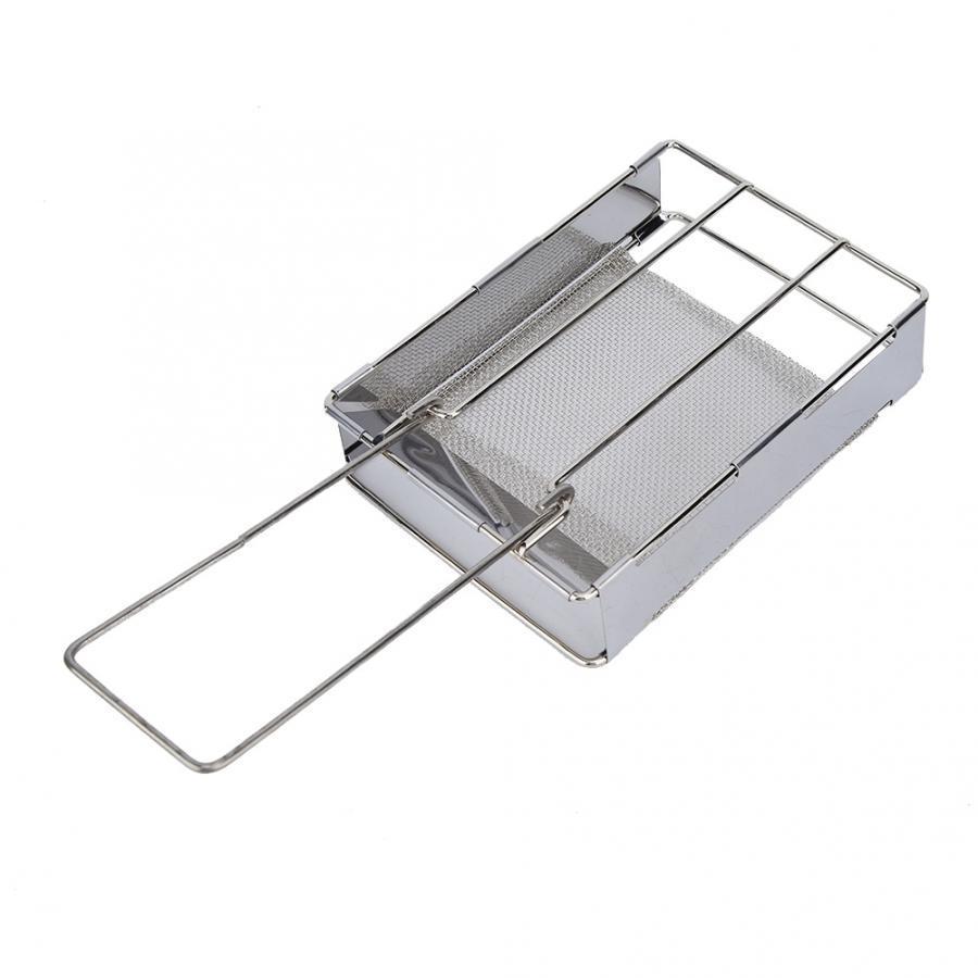 Folding BBQ Grill Stainless Steel Mini Portable Folding Barbecue Grill BBQ Bread Sausage Grilling Rack