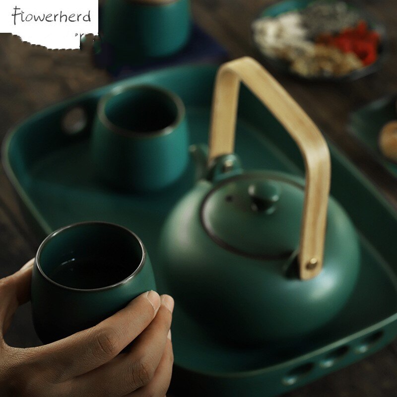 Tasse à thé en céramique de Style japonais, service à thé Kung Fu, service à thé, couleur, glaçage, poterie, tasse à thé fait à la main, rétro pour la maison