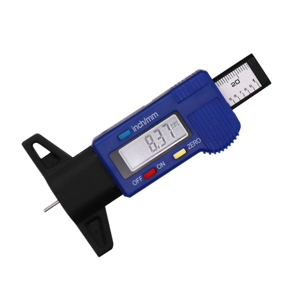 Testeur de pneus, profondeur de bande de roulement, voiture camion, écran LCD, étrier, testeur de pneus, jauge d&#39;outil numérique précise: Blue