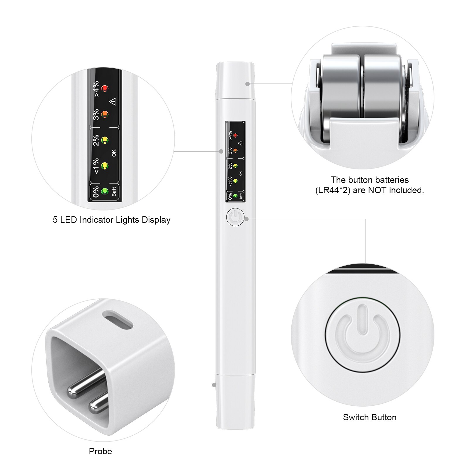 Auto Liquid Testing Brake Fluid Tester Pen 5 LED Indicator Display For DOT3/DOT4 Electronic pen Brake Fluid Oil Tester Digital