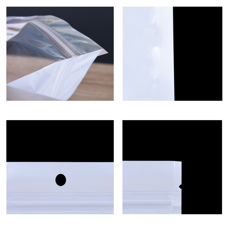 100 stk hvid klar selvforsegling lynlås plast detailemballage poly poser lynlås lynlås poser pakke med hængehul