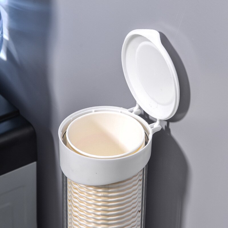 Disposable Paper Cups Dispenser Plastic Cup Holder for Water Dispenser Wall Mounted Automatic Cup Storage Rack