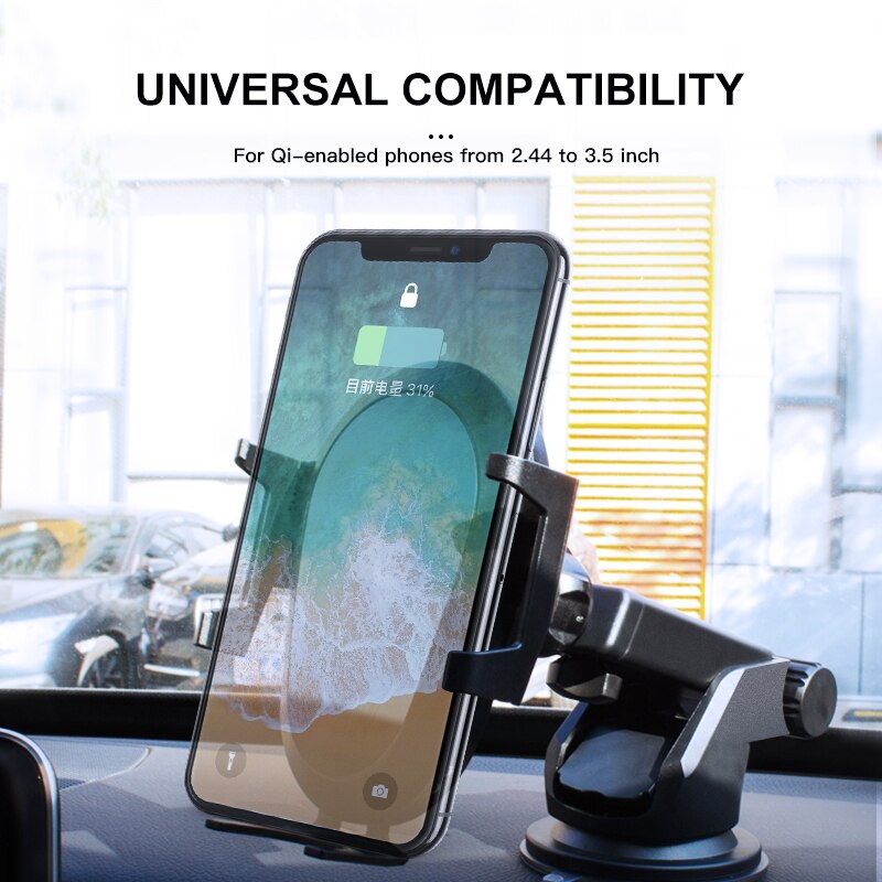 IONCT 10W Schnelle Drahtlose Auto Ladegerät Halterung Für IPhone 11 XS XR X 8 Qi Lade stehen Schwerkraft Auto telefon Halter für Samsung S10 S9