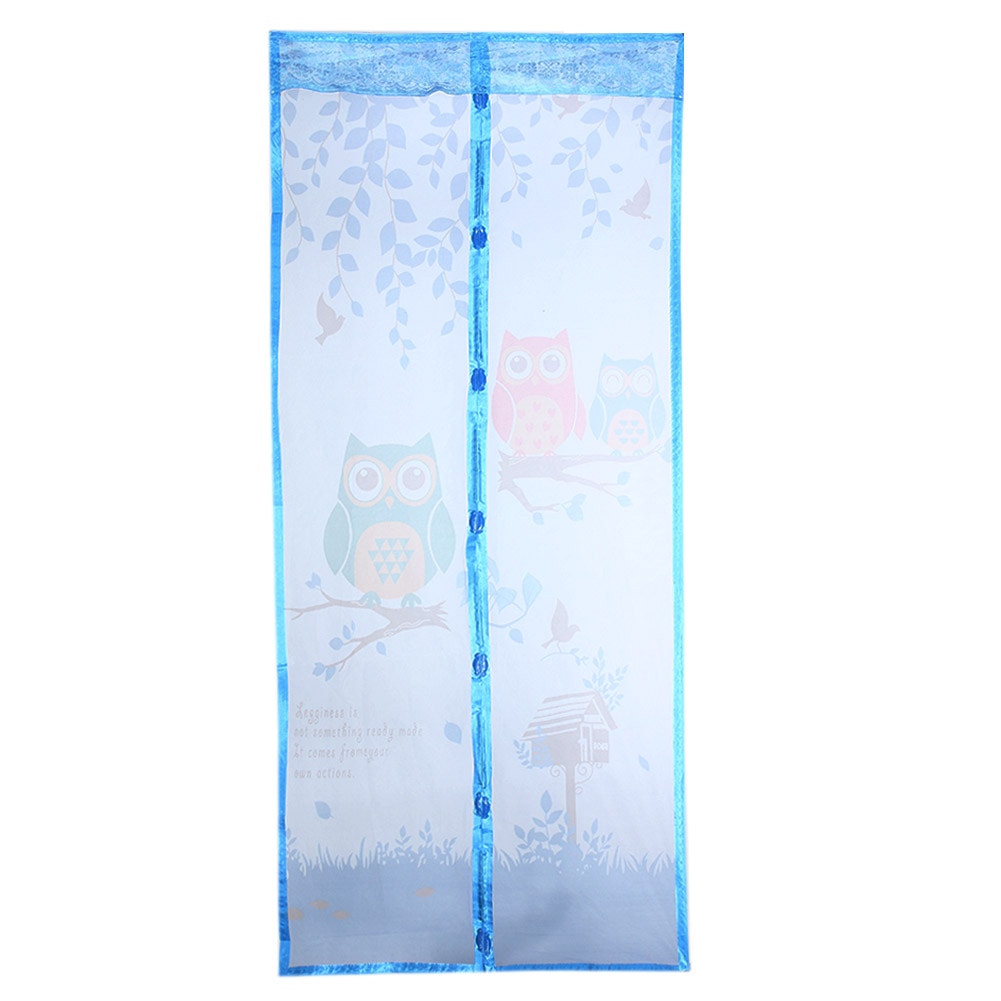 Cortina magnética antimosquitos de 4 colores, cortina de puerta de tul, pantalla de cierre automático para puerta, red de malla de verano 90/100x210cm20: Azul / 90 X 210cm