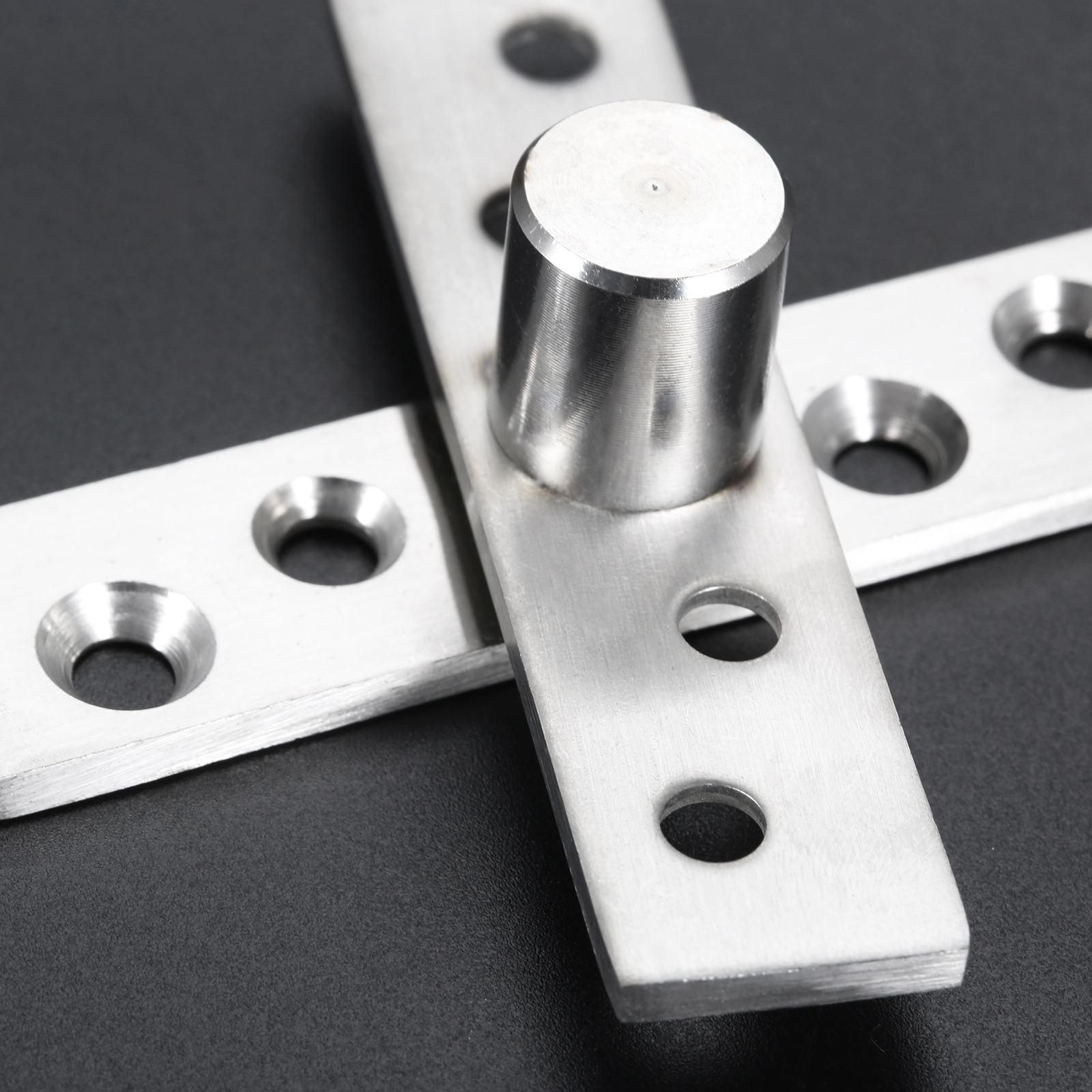 Charnière Pivotante pour Porte Rotative Résistante à 360 °, avec Emplacement Haut et Bas, Arbre Caché, 73/95mm, en Acier Inoxydable, Argent, 1 Ensemble