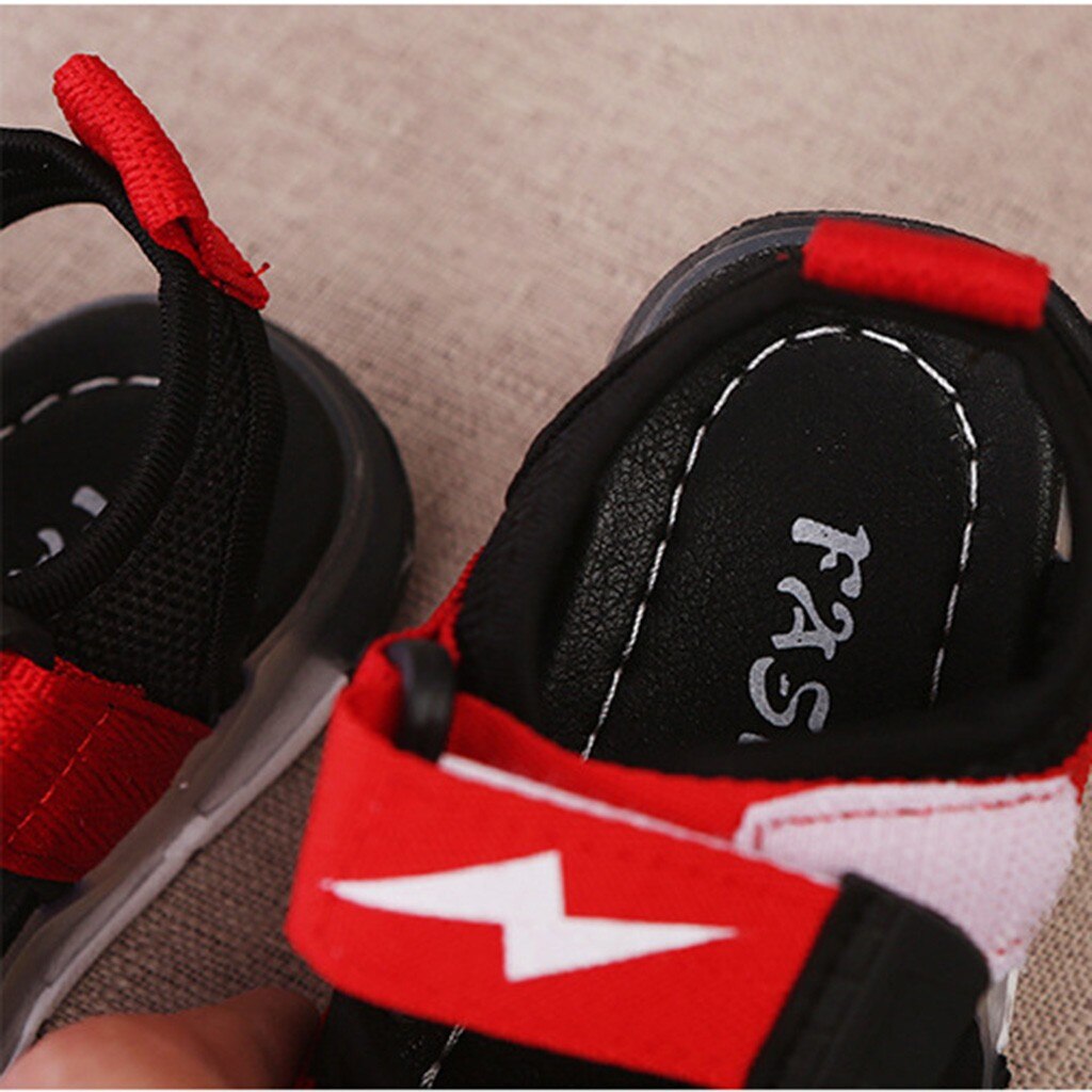 Children Sandals Summer Baby Boys Lightning Led Light Luminous Run Sport Sandals Sneakers Shoes Hollow Breathable Sandals