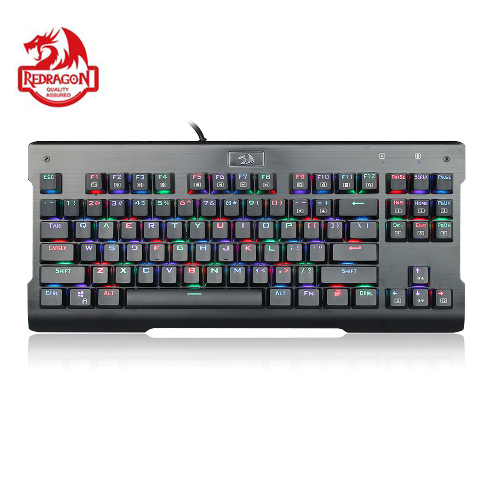 Redragon K561 VISNU Mechanical Gaming Keyboard RGB Backlit 87 Keys Anti-ghosting Waterproof Keypad with Clicky Blue Switch PC