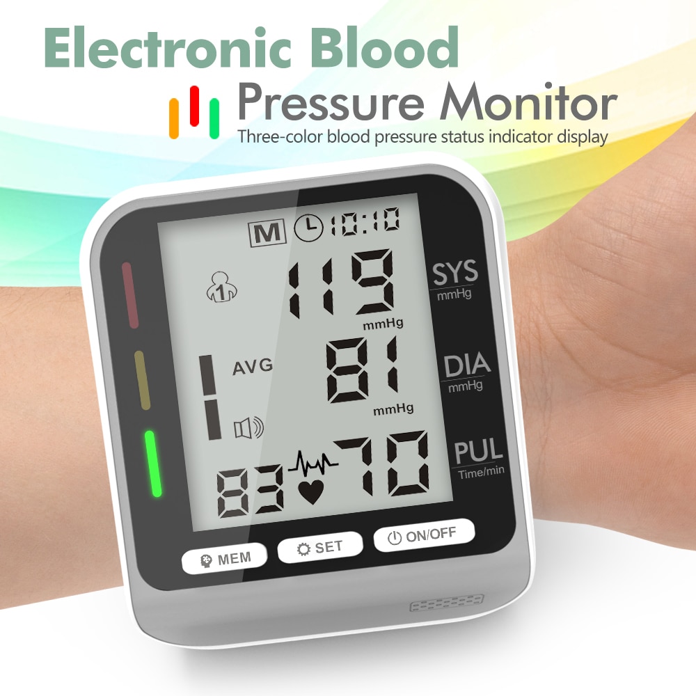 Pols/Arm Bloeddrukmeter Lcd Digitale Pulseheart Beat Rate Meter Apparaat Apparatuur Tonometer Bp Mini Bloeddrukmeter