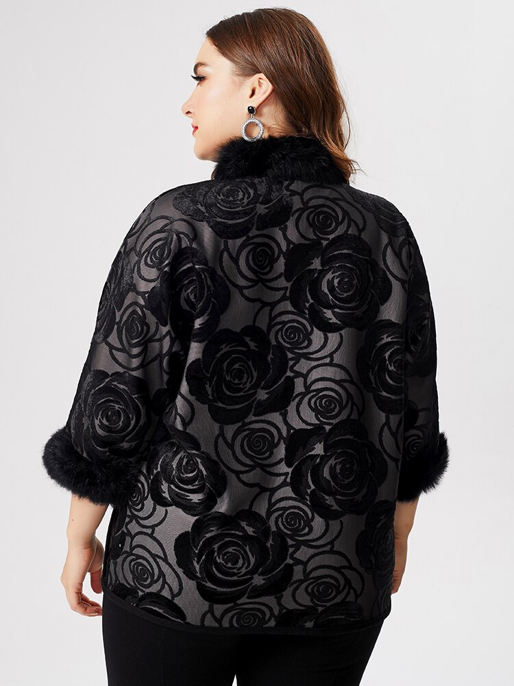 Efterår mor tøj kvinder langærmet frakke jakke dame vintage plus size broderede frakker til kvinder
