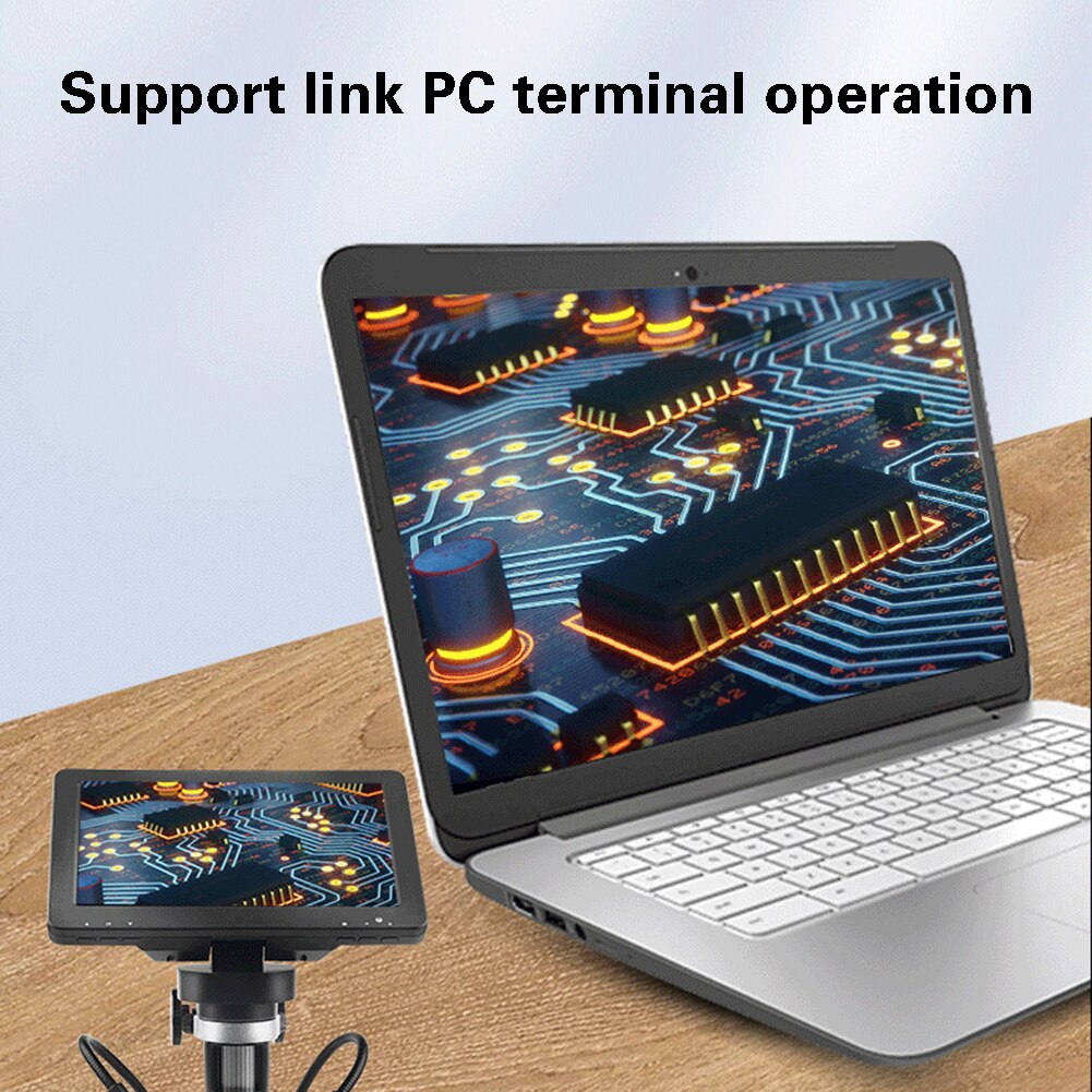 1600X DM9 Digitale Microscoop 7 Inch Verstelbare Display 1080P Full Hd Camera Usb Digitale Microscoop Met 8 Dimbare Led lichten