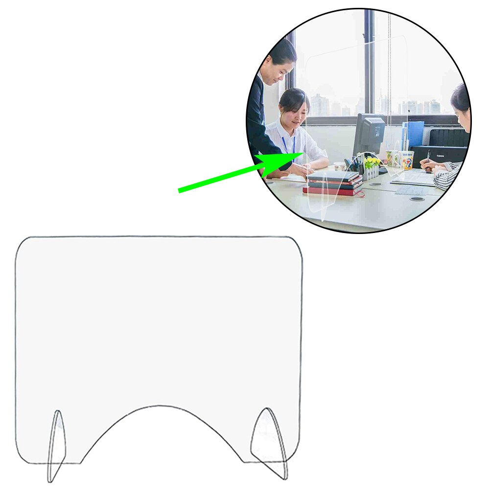 1 Set Reception Window Shop Counter Sneeze Guard Divider Acrylic Barrier Shield Plate