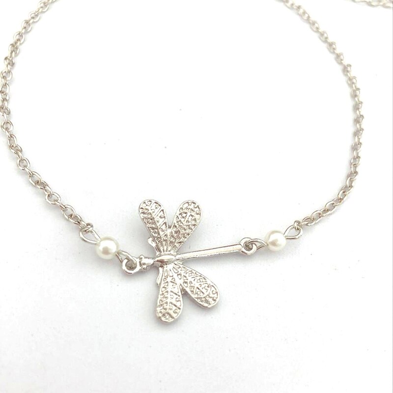Barefoot Sandalen Enkelband Strand Dame Dragonfly Crystal Enkelbanden Voet Sieraden Op De Been Strand Vintage Enkelbanden