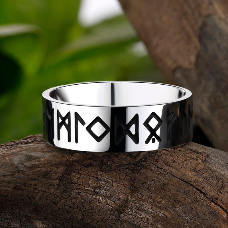 Onlysda316LStainless Staal Odin Noorse Viking Amulet Rune Mannen Ring Mode Woorden Retro Ringen Sieraden Paar Valentijnsdag Dagen