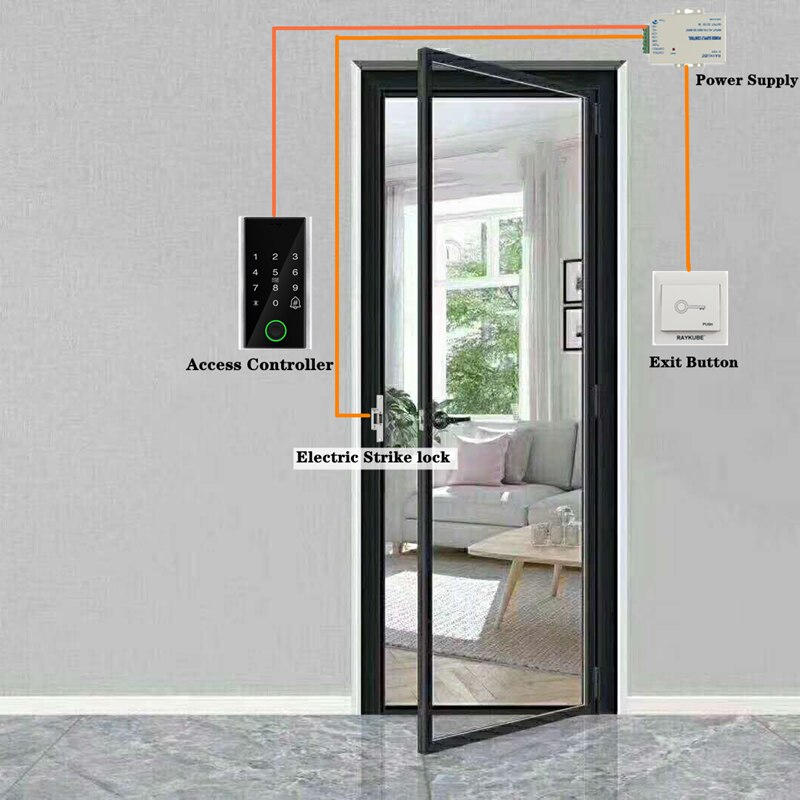 RAYKUBE-cerradura de puerta eléctrica para sistema de Control de acceso, Kits de Control de acceso a R-SNC, a prueba de fallos