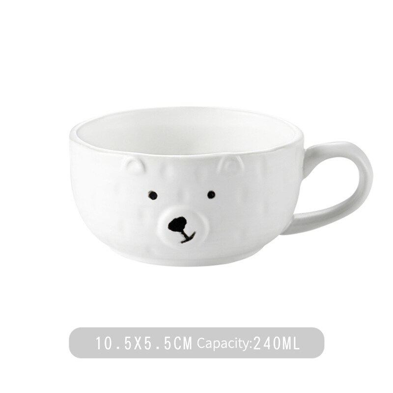 Keramische Gerechten Schattige Beer Borden Kommen Thuis Ontbijt Cartoon Japanse Creatieve Servies Voor Een Persoon Koffie Kop En Schotel: cup-240ml