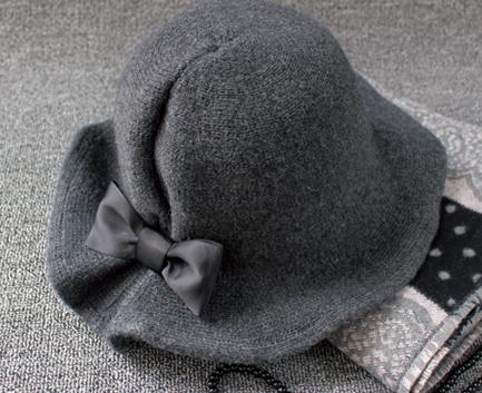 Vinter 6 farver dame varme hatte kvinder blød vintage uldfilt bowler fedora hat floppy cloche julekasket: Mørkegrå