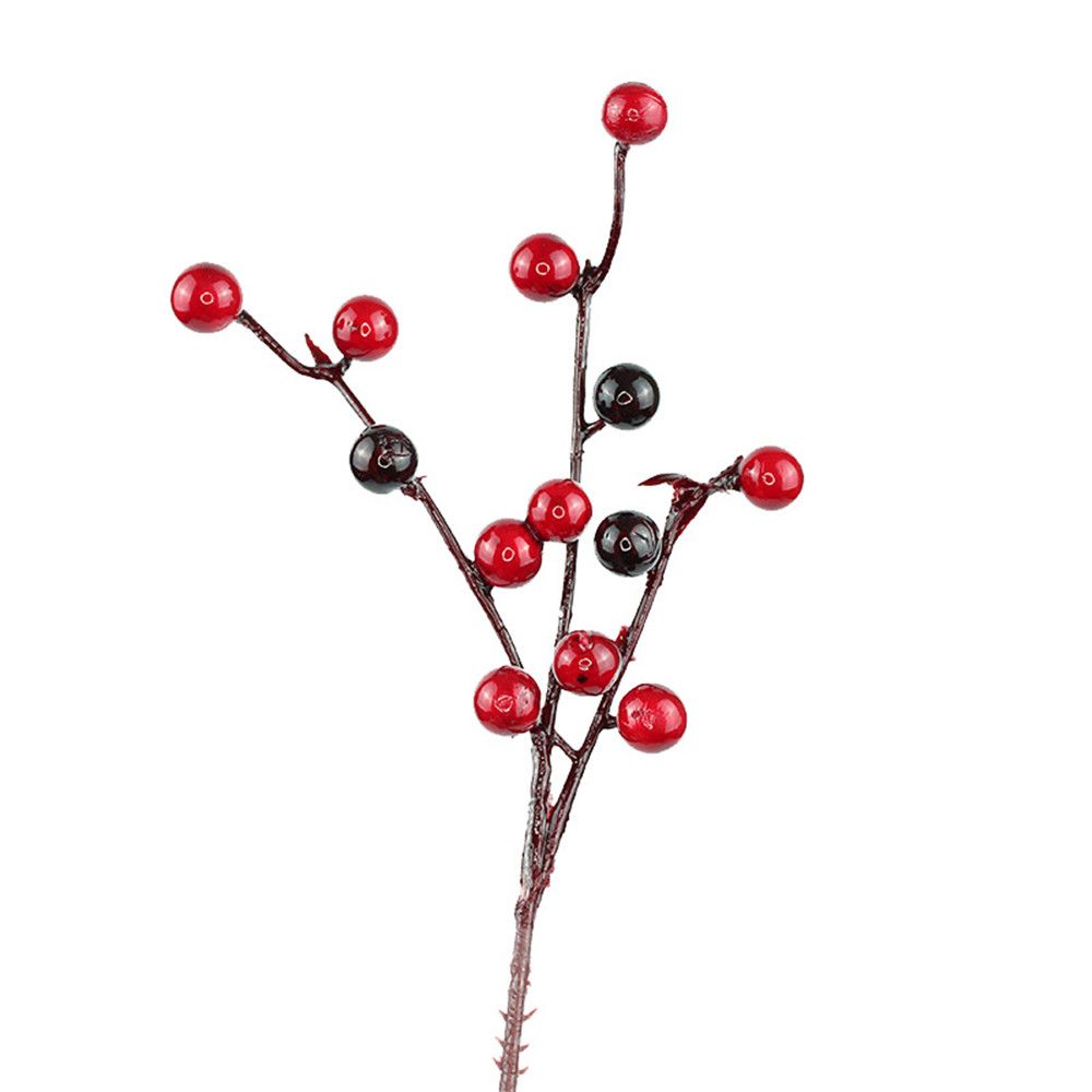 20-26cm rot Beere Strauß Künstliche Kiefer Kegel Blume Zweig Weihnachten Baum Dekoration Hochzeit Party Dekor Festliche Lieferungen: E