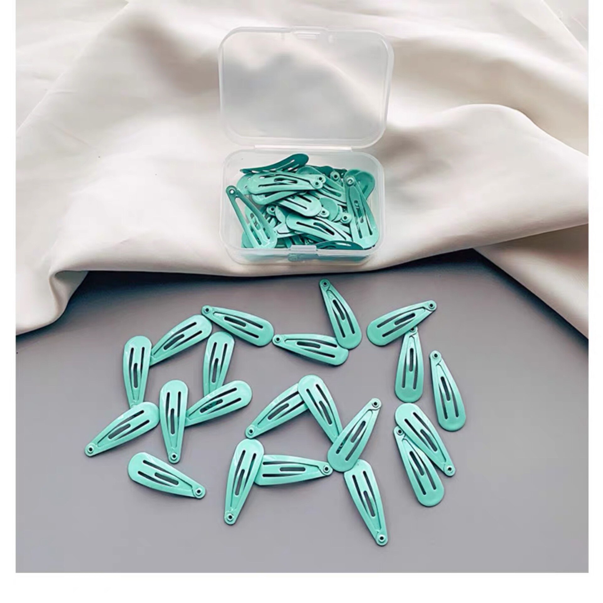 50 pçs/caixa 3cm spray liga drop-shaped crianças grampos de cabelo doce cor bonito meninas acessórios de cabelo bebês barrettes headbands: 12