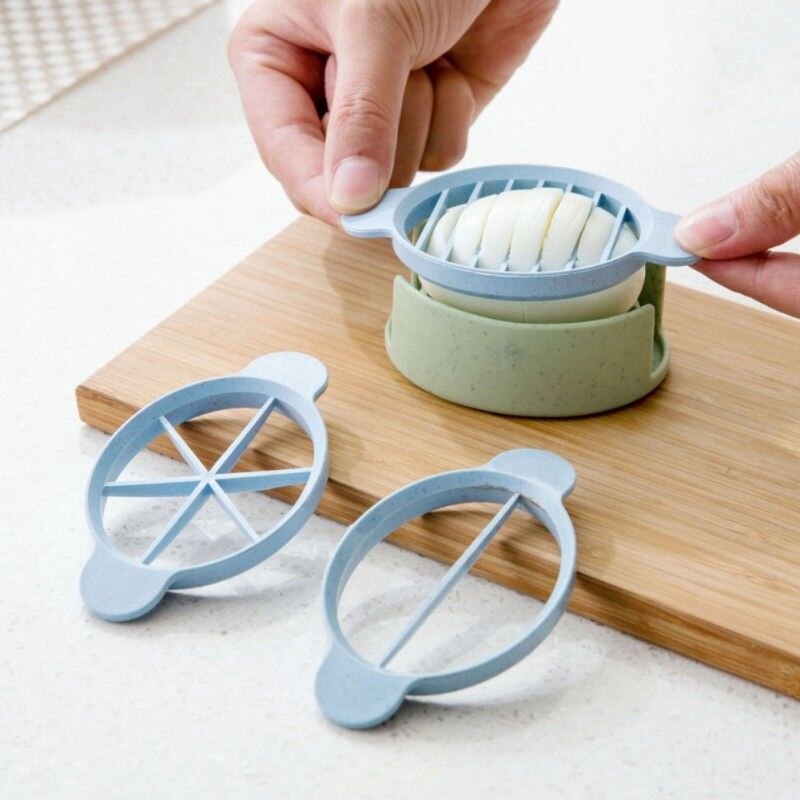 Mini Ovale Ei Cutter Praktische Ei Cutter Verschillende Kleuren 3 In 1 Mallen Ei Paddestoel Tomaat Slicer Kit
