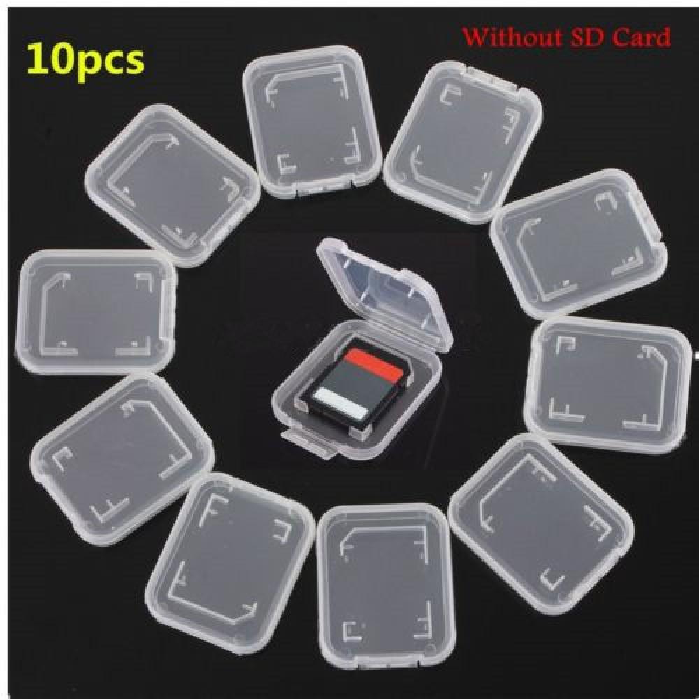 10 Pcs Draagbare Transparante Case Houder Box Storage Clear Standaard Geheugen Plastic Card Case Voor Standaard Sd Sdhc Tf Memory kaart